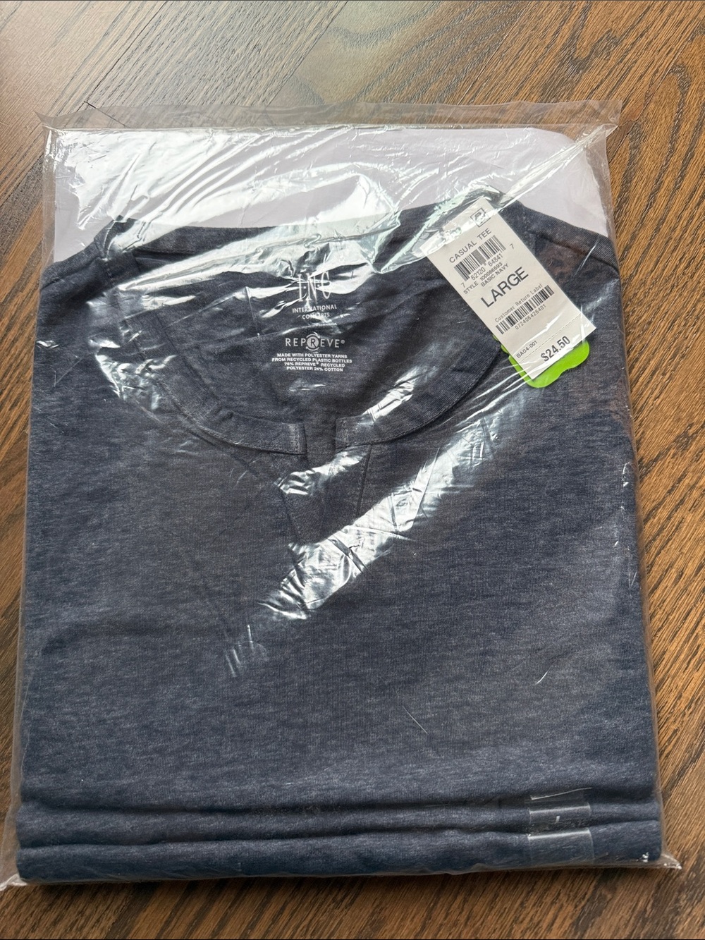 Mens NWT INC notched or split neckline short sleeve shirt size large - Picture 8 of 10